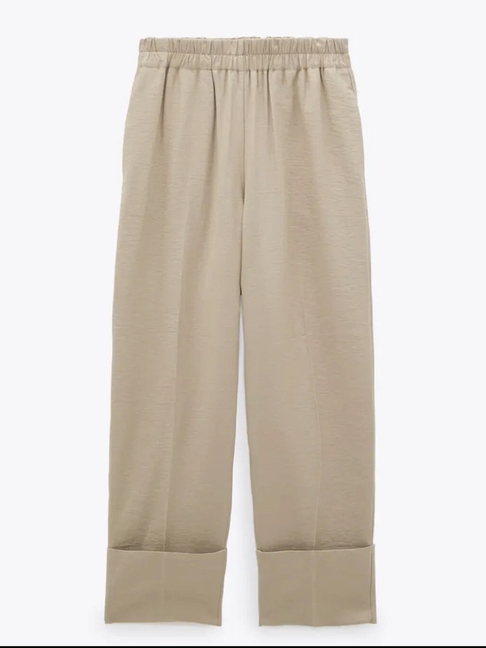 NWT Zara Khaki Cuffed Barrel Pants